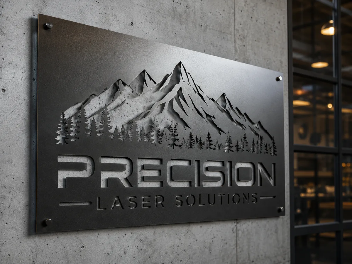 Letrero metálico de diseño realizado con corte láser