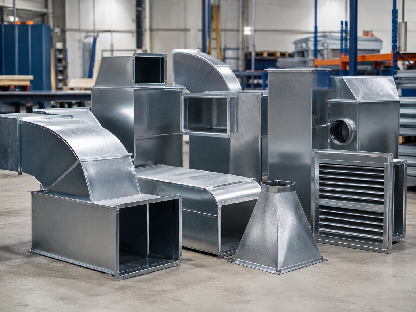 Ductos metálicos y piezas HVAC fabricadas con dobladora
